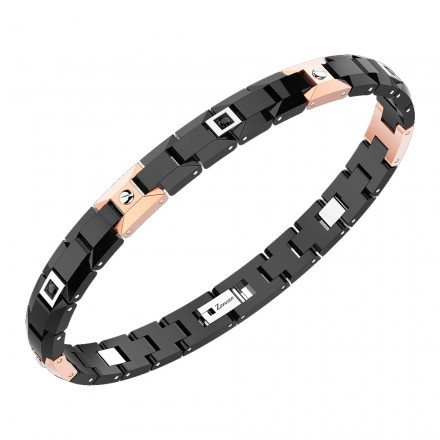 Bracciale Zancan Uomo Hi Teck in Ceramica Spinello EHB161 - EHB161